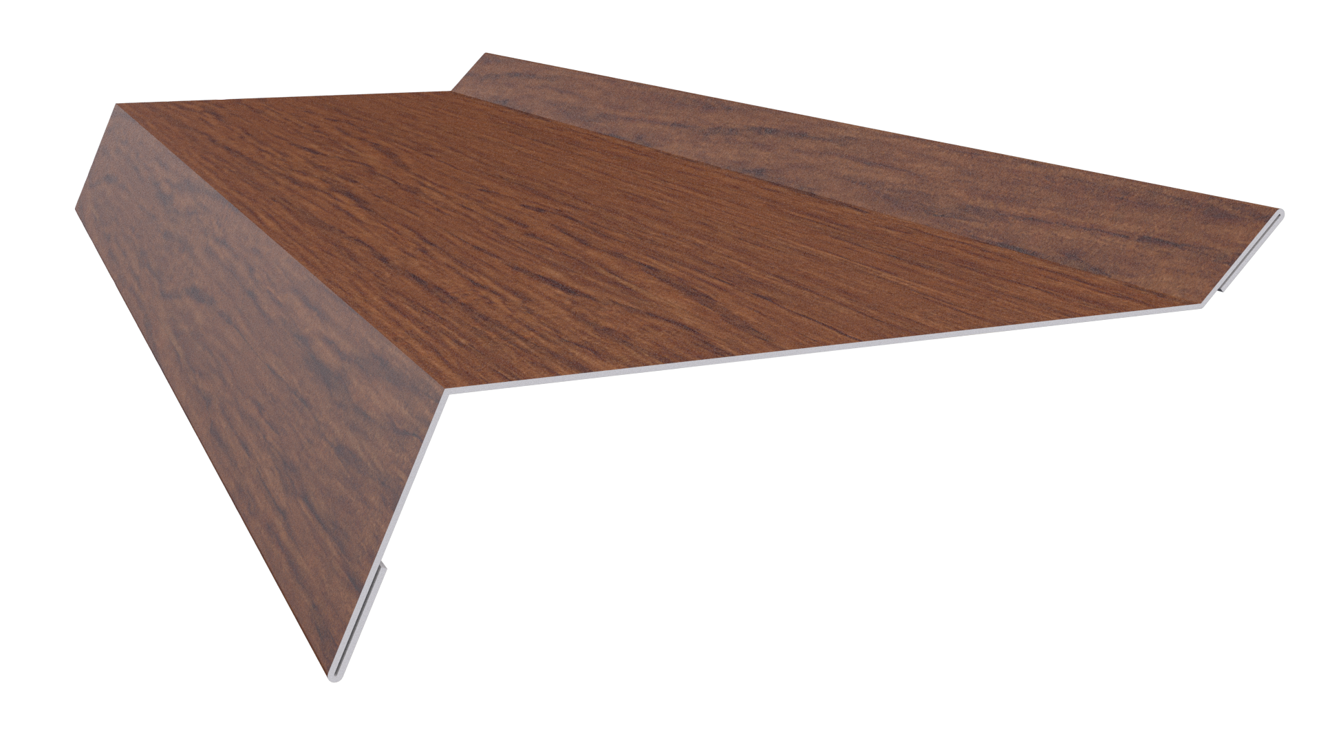 Планка примыкания в штробу 20x60x10 мм, Золотой орех 3D
