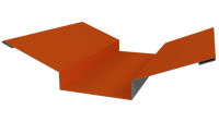 Планка ендовы верхняя 76x76x2000 мм, 2004 оранжевый глянцевый