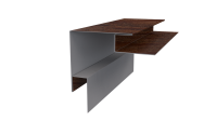 Планка угла наружного сложная Блок-хаус 110x110x2000 мм, Дуб Кельтик 3D