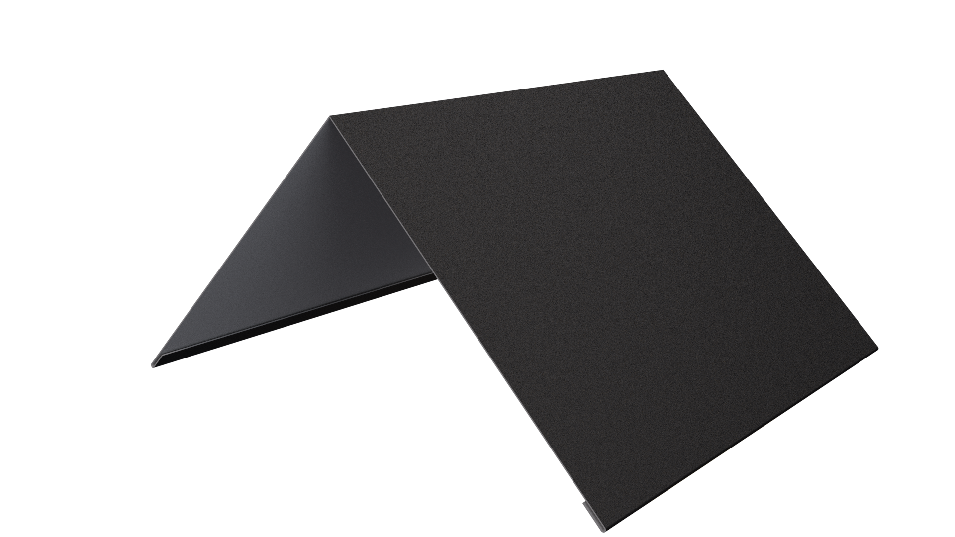 Конёк простой 150x150x2000 мм, 9005 черный янтарь матовый