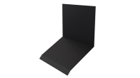 Планка примыкания верхняя к стене фальц 150x130x20 мм, 9005 черный янтарь стальной бархат