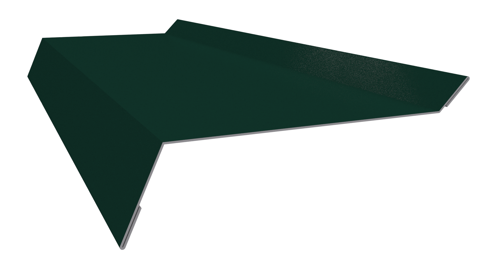 Планка примыкания в штробу 20x60x10 мм, 6005 зеленый мох глянцевый