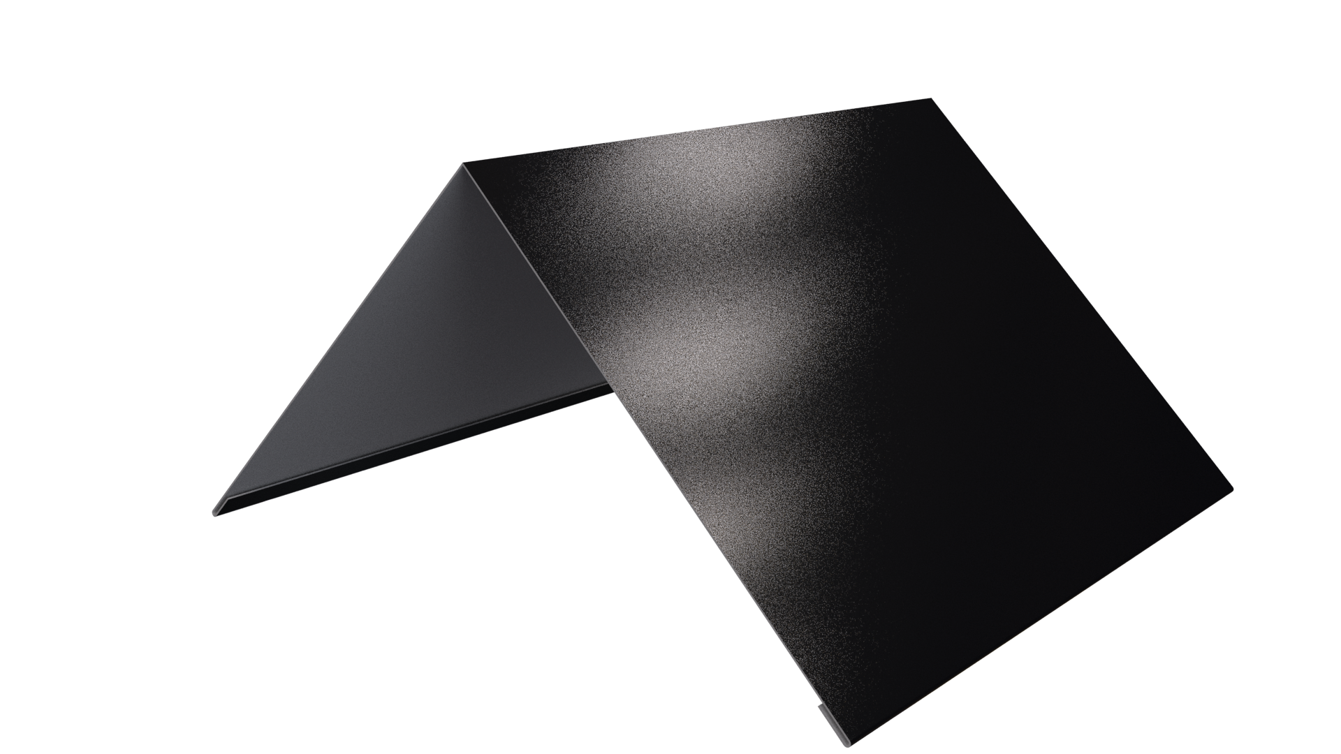 Конёк простой 150x150x2000 мм, 9005 черный янтарь глянцевый