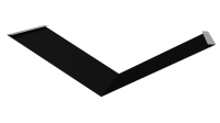 Планка ендовы нижняя 298x298x2000 мм, 9005 черный янтарь стальной бархат