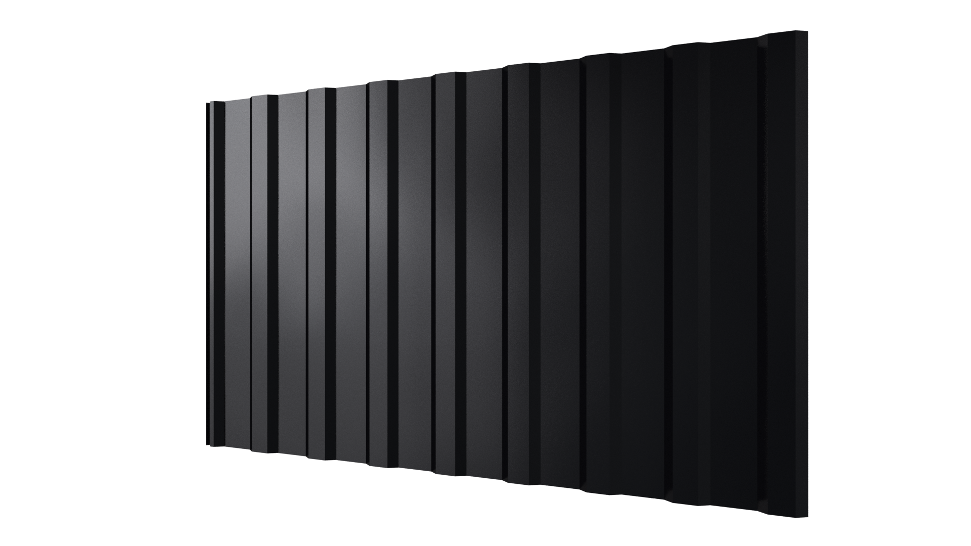 Профнастил С20R 1150/1100x0,5 мм, 9005 черный янтарь глянцевый