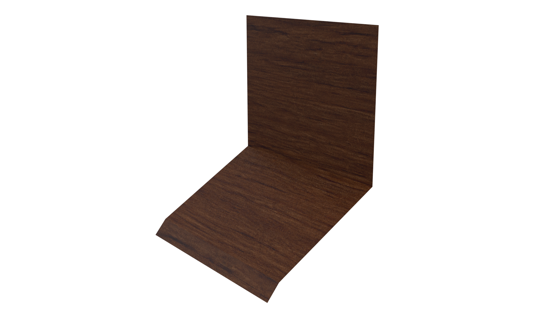 Планка примыкания верхняя к стене фальц 150x130x20 мм, Золотой орех 3D