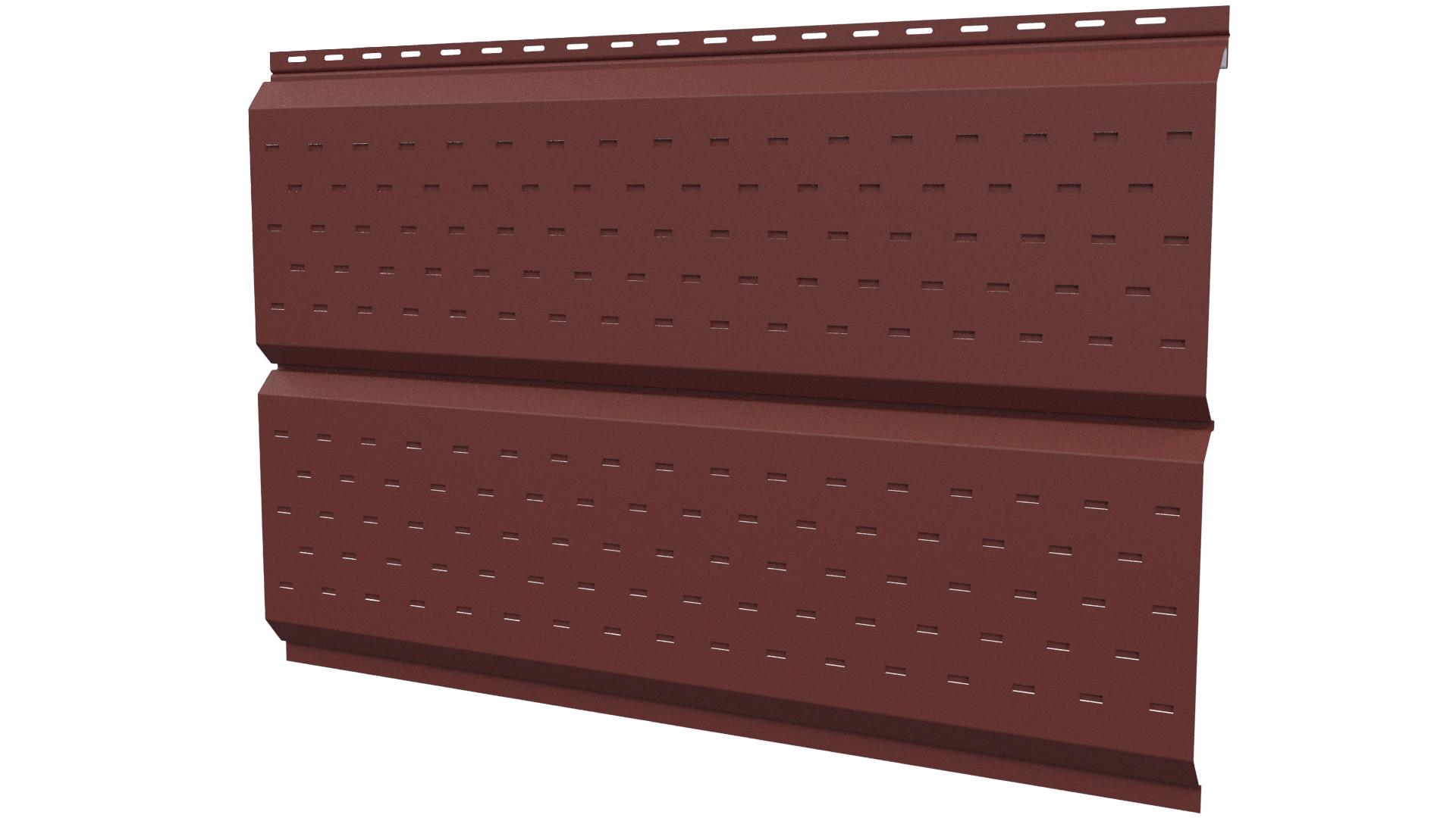 Софит Л-брус перфорированный 264/241x0,5 мм, 3009 оксид красный матовый