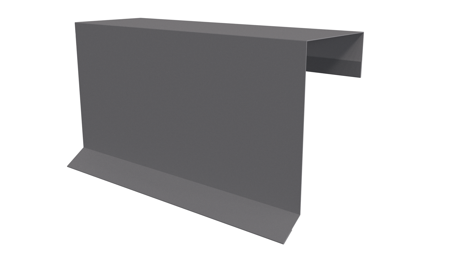 Планка торцевая фальц 65x97 мм, 7004 сигнальный серый глянцевый