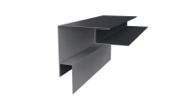 Планка угла наружного сложная Блок-хаус 110x110x2000 мм, 7024 графитовый серый глянцевый