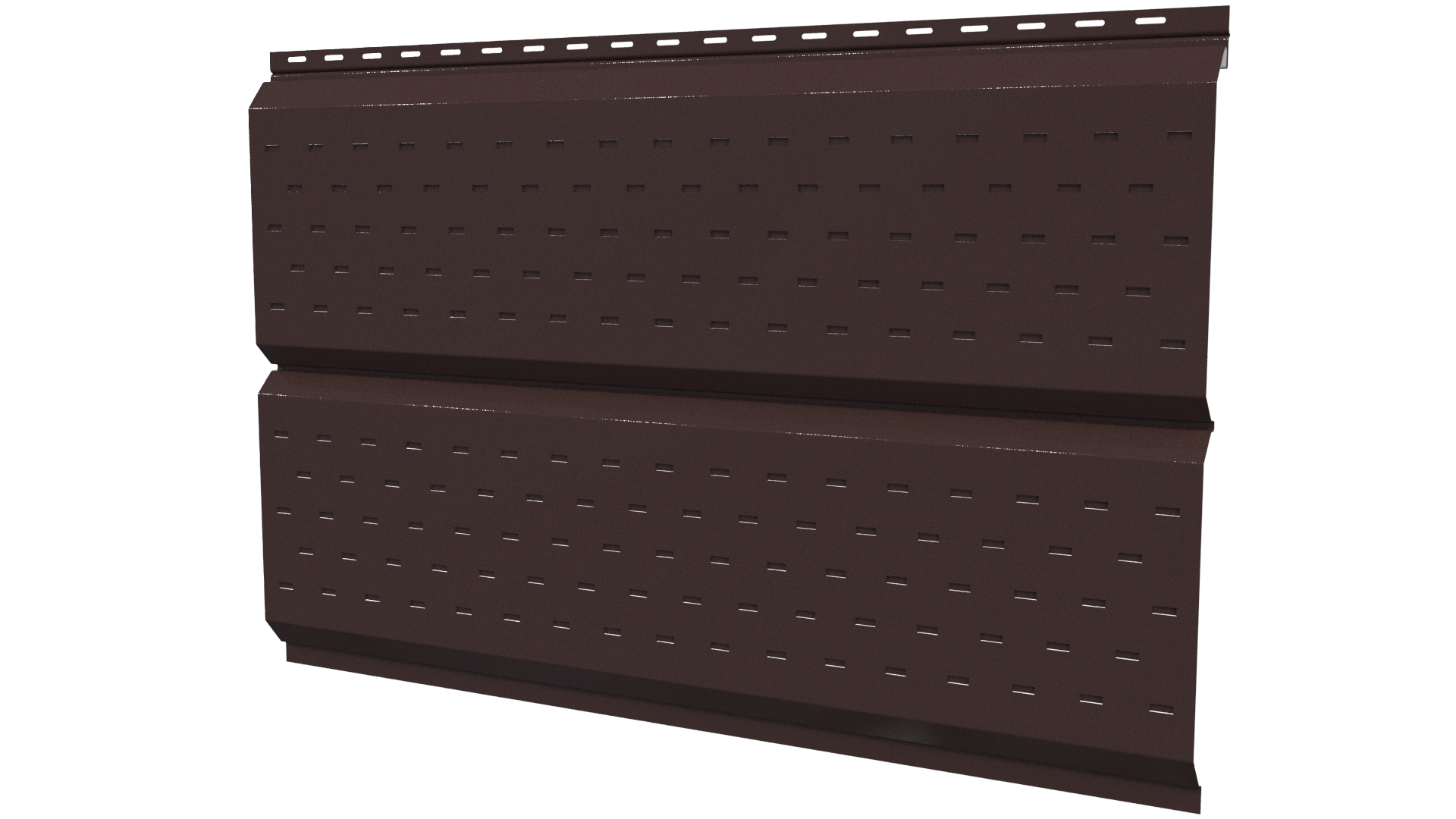 Софит Л-брус перфорированный 264/241x0,4 мм, 8017 шоколадно-коричневый глянцевый