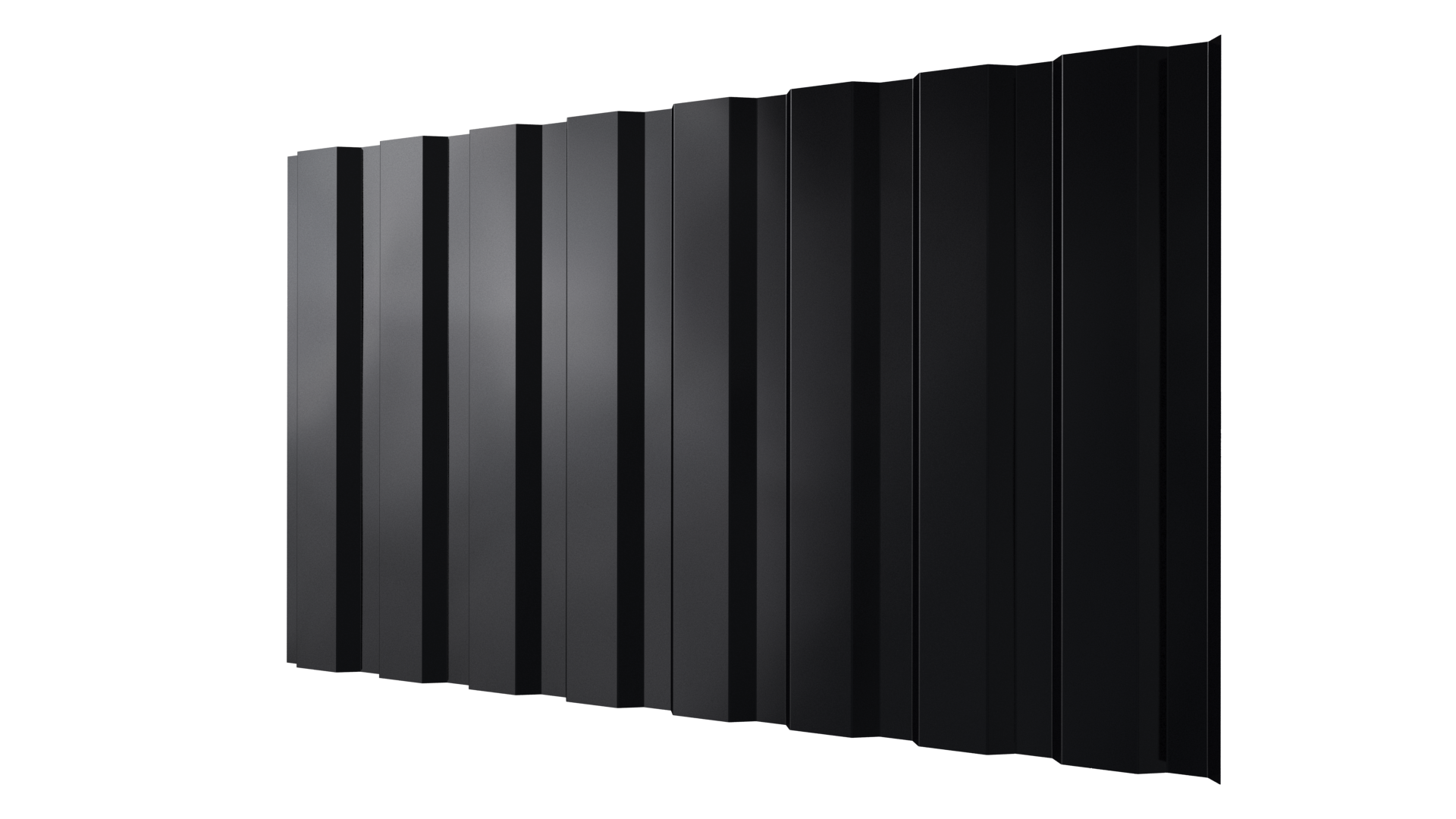 Профнастил С20A 1150/1100x0,3 мм, 9005 черный янтарь глянцевый