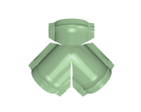 Тройник Y конька круглого 625x510 мм, 6019 бело-зеленый глянцевый