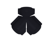 Тройник Y конька круглого 625x510 мм, 9005 черный янтарь матовый