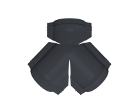 Тройник Y конька круглого 625x510 мм, 7024 графитовый серый матовый