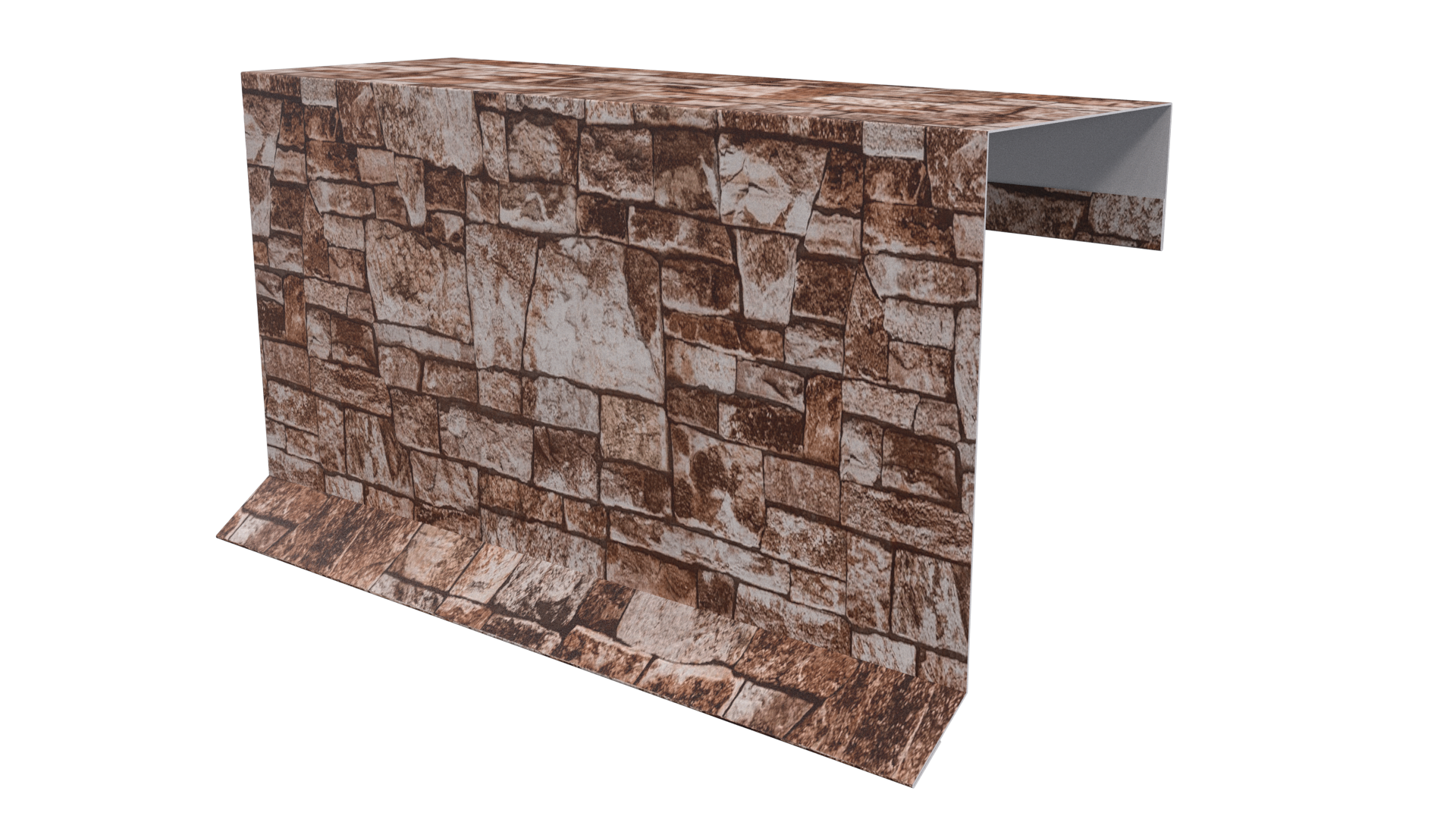 Планка торцевая фальц 65x97 мм, Дикий камень