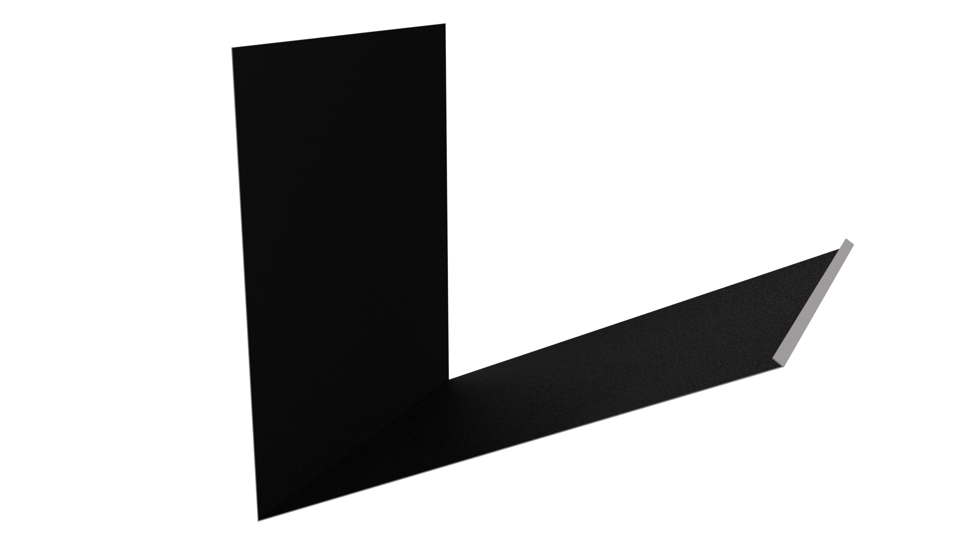 Планка примыкания верхняя к трубе фальц 250x210 мм, 9005 черный янтарь стальной бархат