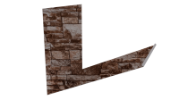 Планка примыкания верхняя к трубе фальц 250x210 мм, Дикий камень