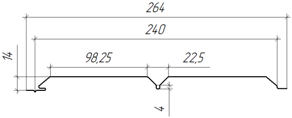 Л-брус 264/240x0,5 мм, 7035 светло-серый глянцевый