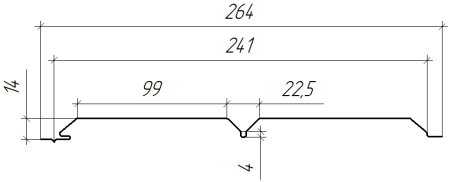 Софит Л-брус перфорированный 264/241x0,5 мм, 7024 графитовый серый матовый