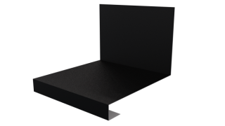 Планка примыкания нижняя к трубе фальц 140x200 мм, 9005 черный янтарь стальной бархат