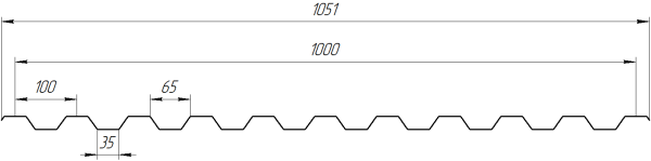 Профнастил С21 1051/1000x0,65 мм, 7004 сигнальный серый глянцевый