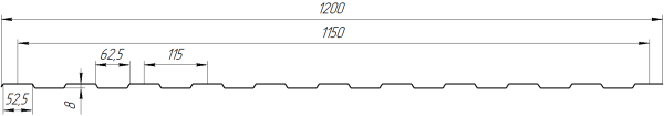 Профнастил С8 1200/1150x0,45 мм, 5005 сигнальный синий глянцевый
