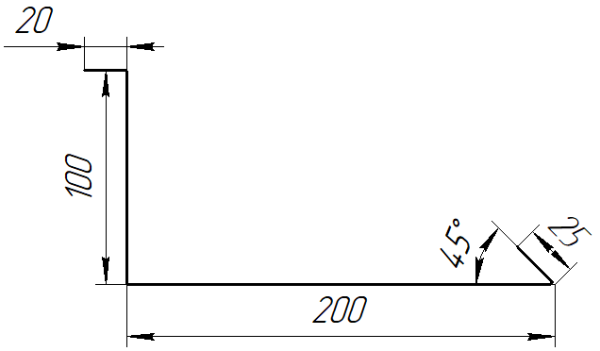 Планка примыкания нижняя 100x200x2000 мм, 7037 пыльно-серый глянцевый
