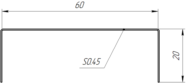 Декоративная накладка 20x60x20 мм, Картэн