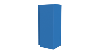 Планка угла наружного сложная Блок-хаус 110x110x2000 мм, 5015 небесно-синий глянцевый