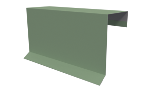Планка торцевая фальц 65x97 мм, 6019 бело-зеленый глянцевый