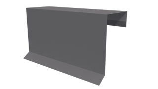 Планка торцевая фальц 65x97 мм, 7004 сигнальный серый глянцевый