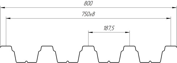 Профнастил Н75 800/750x0,65 мм, 3020 транспортный красный глянцевый