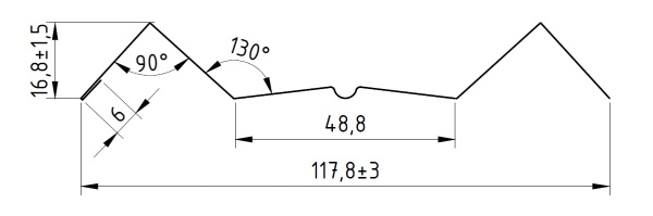 Штакетник М-образный Престиж 118x0,5 мм, 7024 графитовый серый PUR Pruf